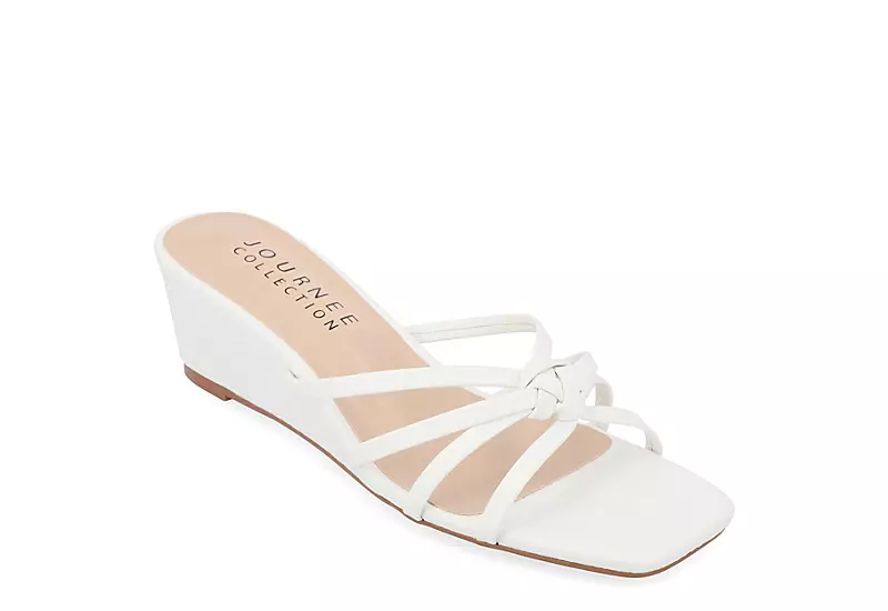 Journee Collection Womens Blayke Wedge Slip On Sandal - White 1 Journee Collection Womens Blayke Wedge Slip On Sandal - White
