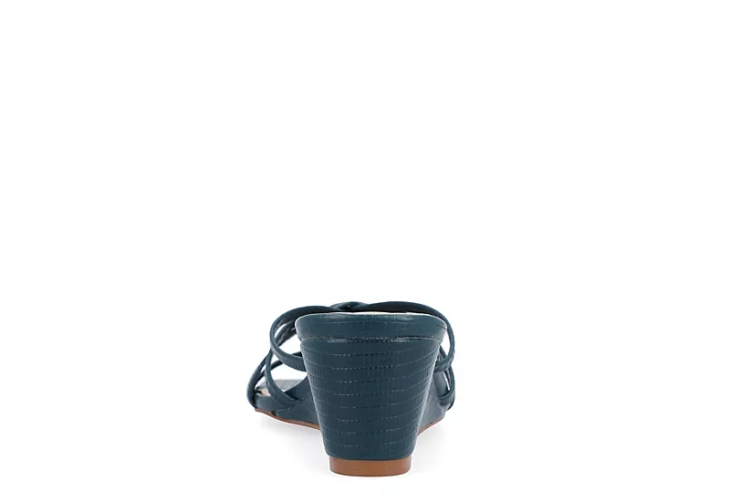 Journee Collection Womens Blayke Wedge Slip On Sandal - Blue 5 Journee Collection Womens Blayke Wedge Slip On Sandal - Blue - Image 5