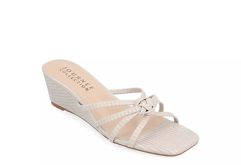 Journee Collection Womens Blayke Wedge Slip On Sandal - Beige 1 Journee Collection Womens Blayke Wedge Slip On Sandal - Beige