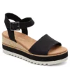 Toms Womens Diana Wedge Sandal - Black