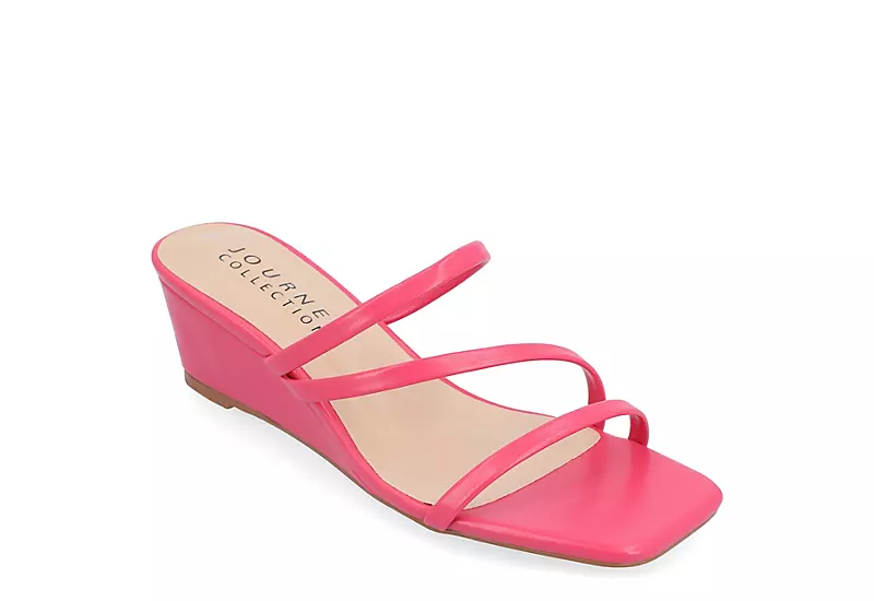 Journee Collection Womens Takarah Wedge Slip On Sandal - Pink 1 Journee Collection Womens Takarah Wedge Slip On Sandal - Pink