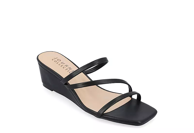Journee Collection Womens Takarah Wedge Slip On Sandal - Black 1 Journee Collection Womens Takarah Wedge Slip On Sandal - Black