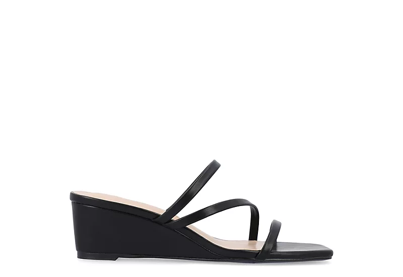 Journee Collection Womens Takarah Wedge Slip On Sandal - Black 2 Journee Collection Womens Takarah Wedge Slip On Sandal - Black - Image 2
