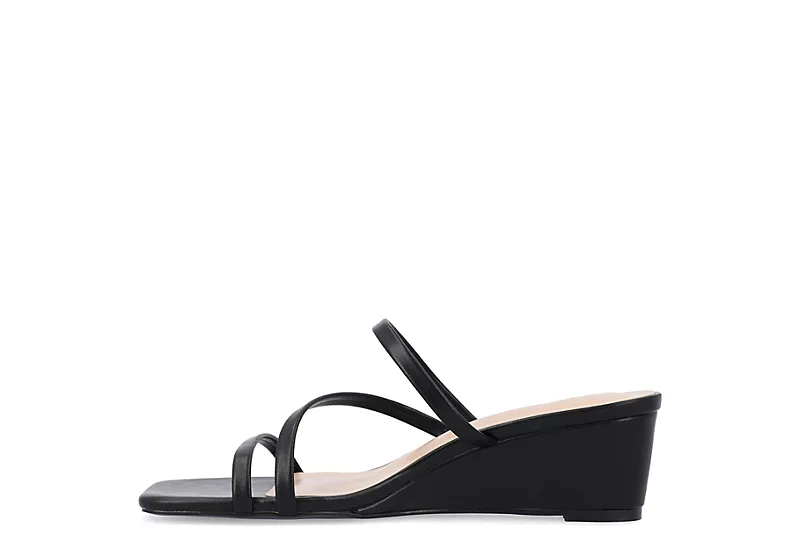 Journee Collection Womens Takarah Wedge Slip On Sandal - Black 4 Journee Collection Womens Takarah Wedge Slip On Sandal - Black - Image 4