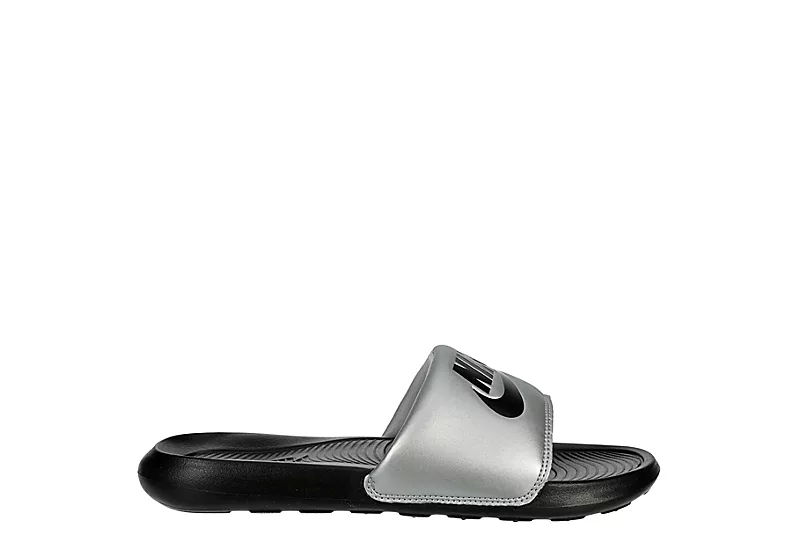 Nike Womens Victori One Slide Sandal - Silver 2 Nike Womens Victori One Slide Sandal - Silver - Image 2