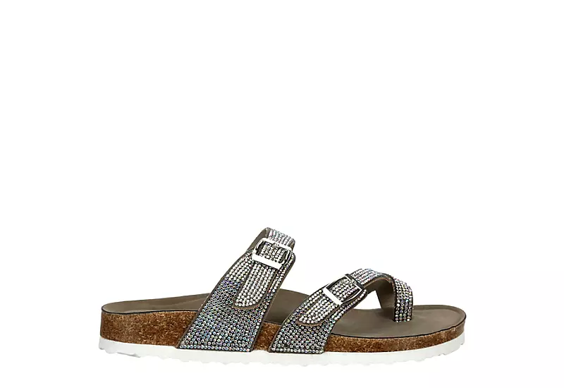 Madden Girl Womens Brycee Footbed Sandal - Med Metallic 2 Madden Girl Womens Brycee Footbed Sandal - Med Metallic - Image 2