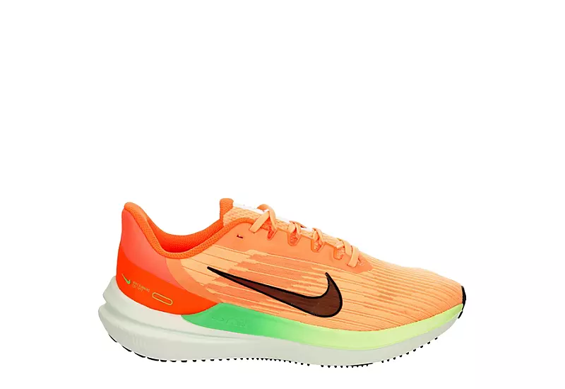 Nike Womens Zoom Winflo 9 Running Shoe - Orange 2 Nike Womens Zoom Winflo 9 Running Shoe - Orange - Image 2