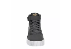 Puma Womens Carina 2.0 Chevron Mid Sneaker - Dark Grey -Comfy Steps Sales Store US 01 401446 02