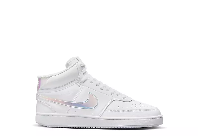 Nike Womens Court Vision Mid Sneaker - White 2 Nike Womens Court Vision Mid Sneaker - White - Image 2
