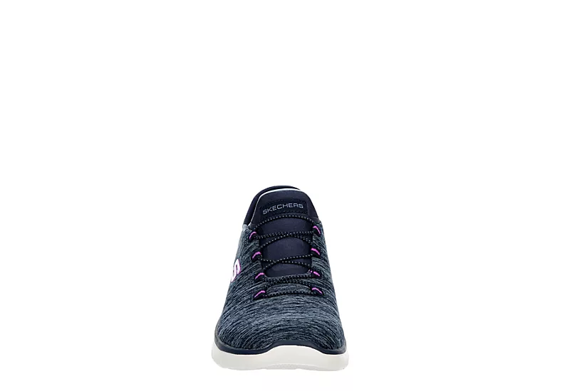 Skechers Womens Summits Slip-ins Running Shoe - Navy 3 Skechers Womens Summits Slip-ins Running Shoe - Navy - Image 3