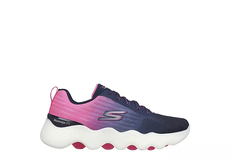 Skechers Womens Go Walk Massage Fit Running Shoe - Navy 2 Skechers Womens Go Walk Massage Fit Running Shoe - Navy - Image 2